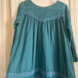 Long sleeve blouse with lace detail- worn once